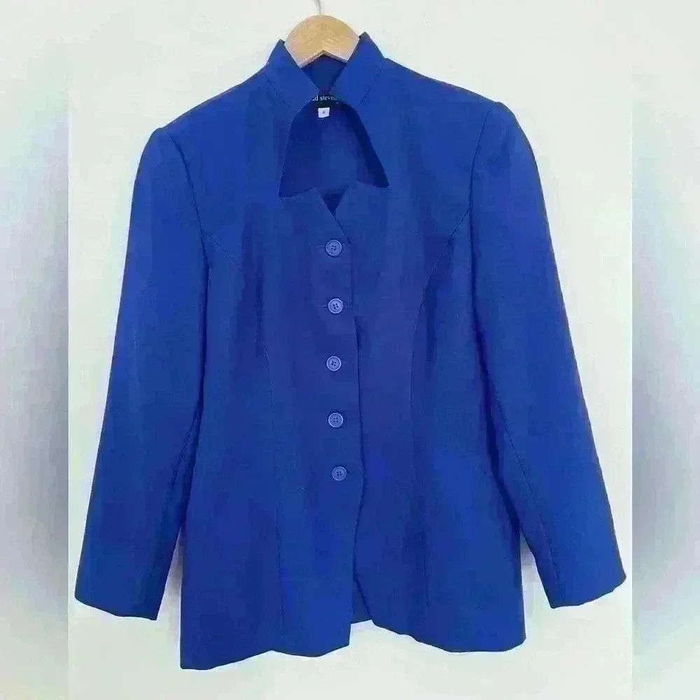 Chad Stevens Blazer Jacket and Skirt 2 Piece| Royal Blue | Size 8